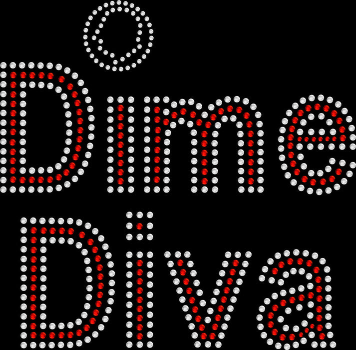 Rhinestone Bling Choose your Style Dime Diva, Sparkle White Divas