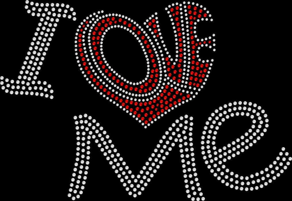 Rhinestone Bling Choose your Style I Love Me Red Heart Disco Valentine's