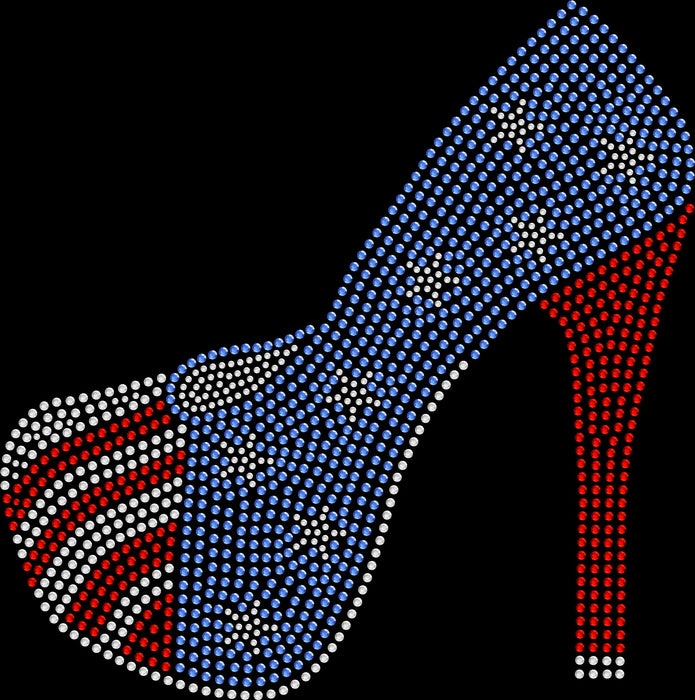 Rhinestone Bling Choose your Style American Flag Heel Shoe Patriotic