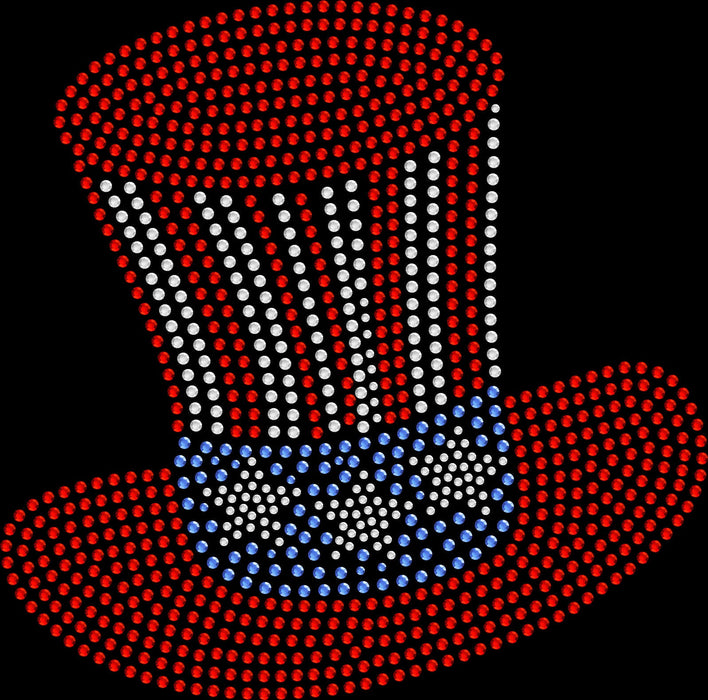 Rhinestone Bling Choose your Style USA Stovepipe Hat Flag Colors Patriotic