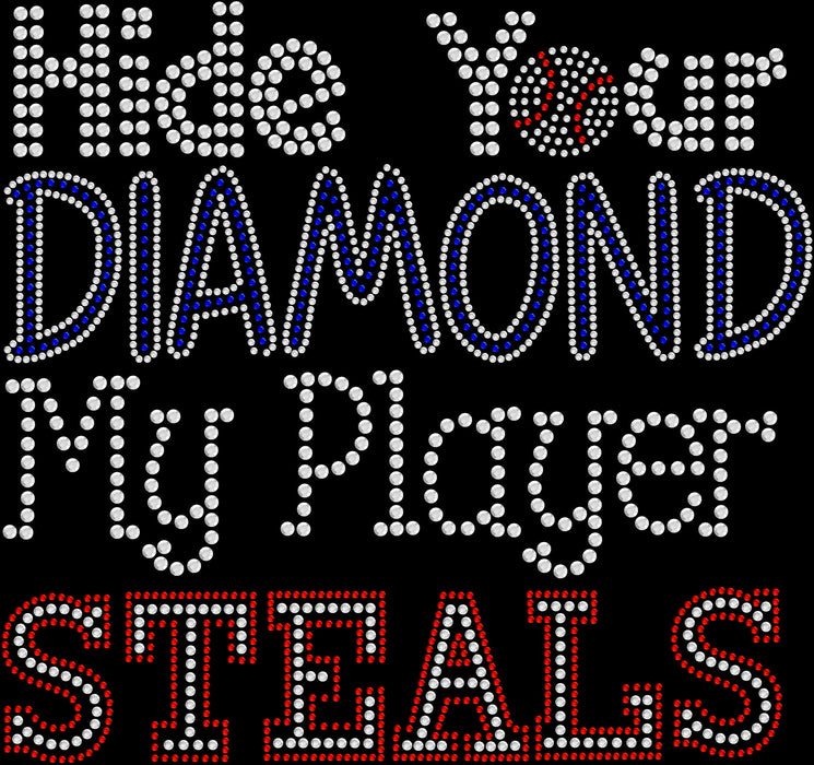 Rhinestone Bling Choose your Style Hide Diamond Steels Baseball Sports