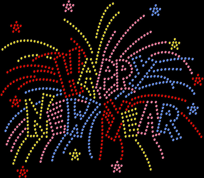 Rhinestone Bling Choose your Style Happy New Year Fireworks Holidays