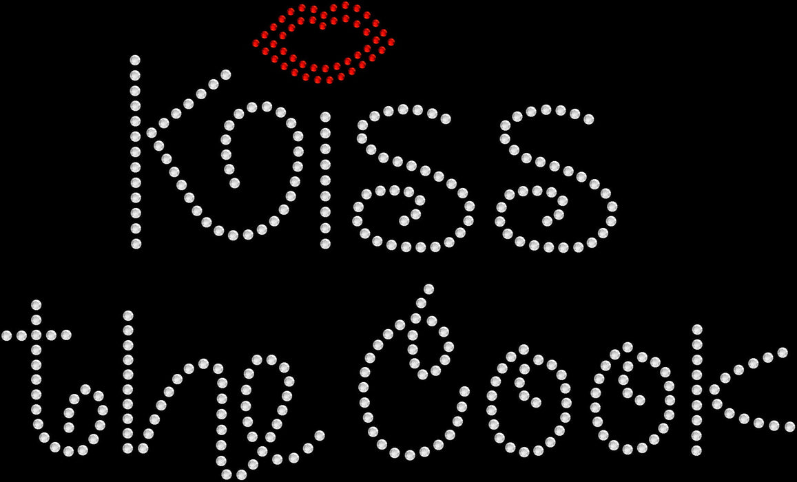 Rhinestone Bling Choose your Style Kiss The Cook Red Lips Funny Valentine's