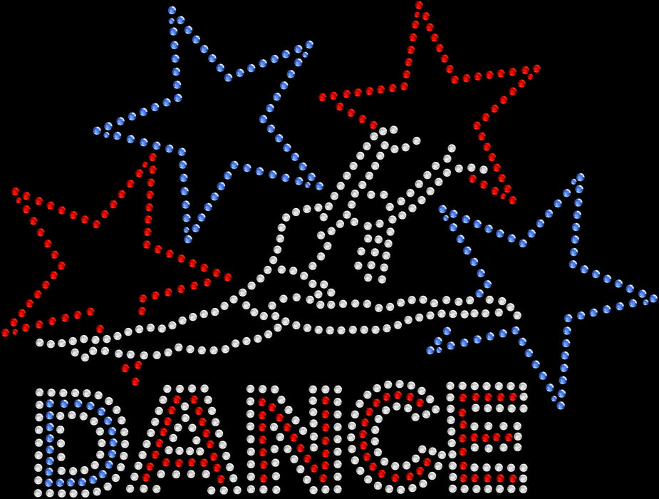 Rhinestone Bling Choose your Style Dance Dancer Stars Red White