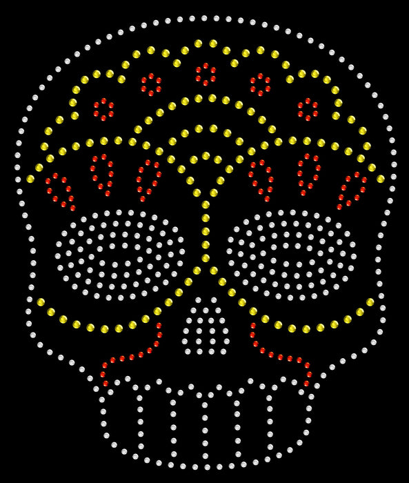 Rhinestone Bling Choose your Style Yellow White Sparkle Sugar Skull Halloween