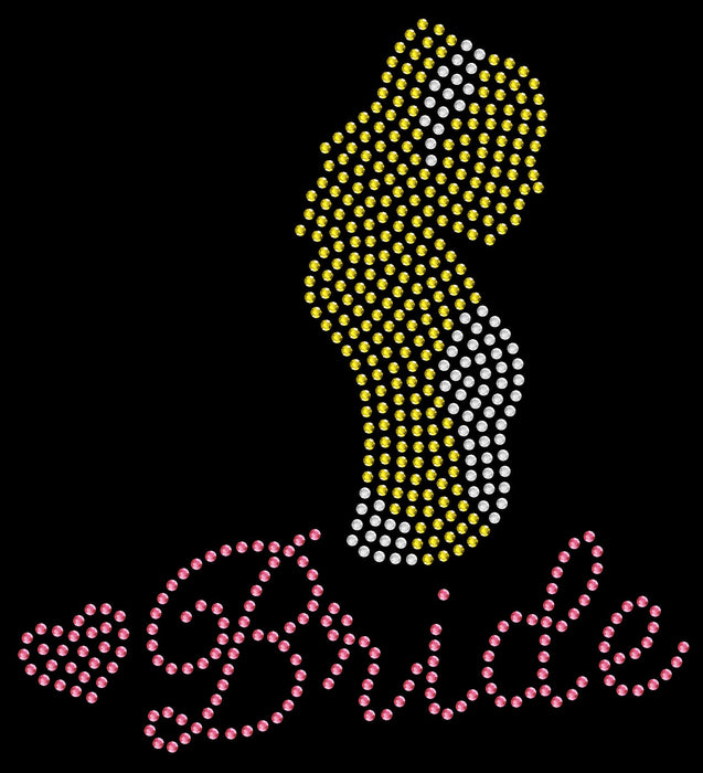 Rhinestone Bling Choose your Style Bride Pink Heart Silhouette Bridal