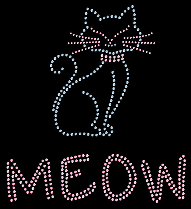 Rhinestone Bling Choose your Style Meow Cute Cat Pink Whiskers Animals