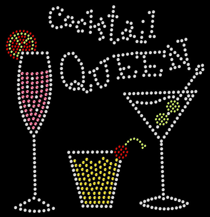 Rhinestone Bling Choose your Style Cocktail Queen Drinks Glasses Drinks