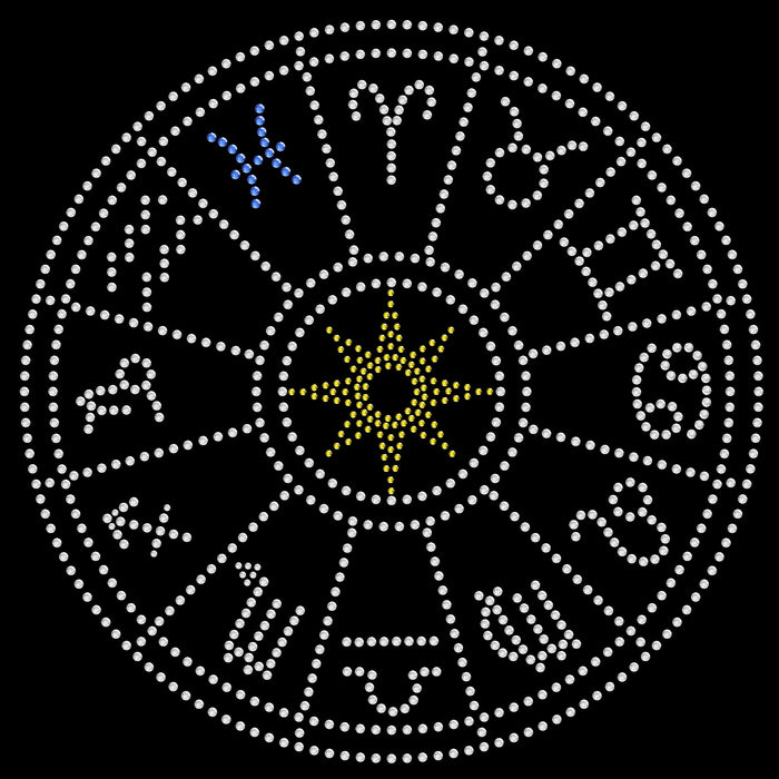 Rhinestone Bling Choose your Style Zodiac Wheel Horoscope Houses Pisces Symbols