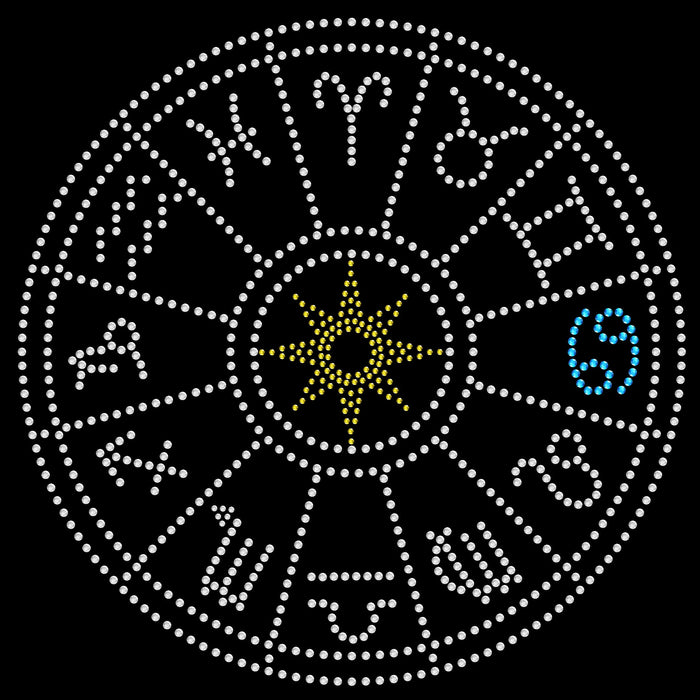 Rhinestone Bling Choose your Style Zodiac Wheel Horoscope Houses Cancer Symbols