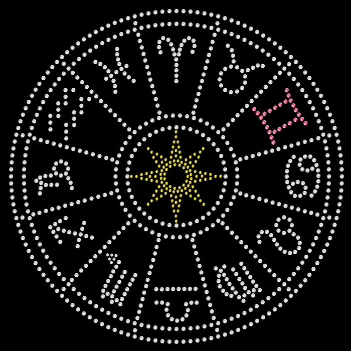 Rhinestone Bling Choose your Style Zodiac Wheel Horoscope Houses Gemini Symbols