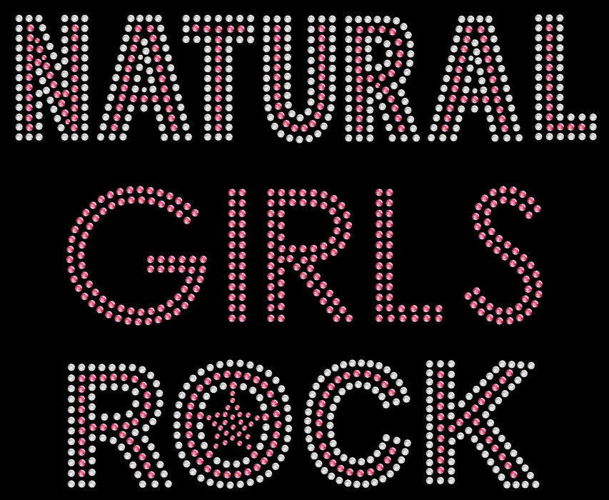 Rhinestone Bling Choose your Style Natural Girls Rock Pink Sparkle Funny